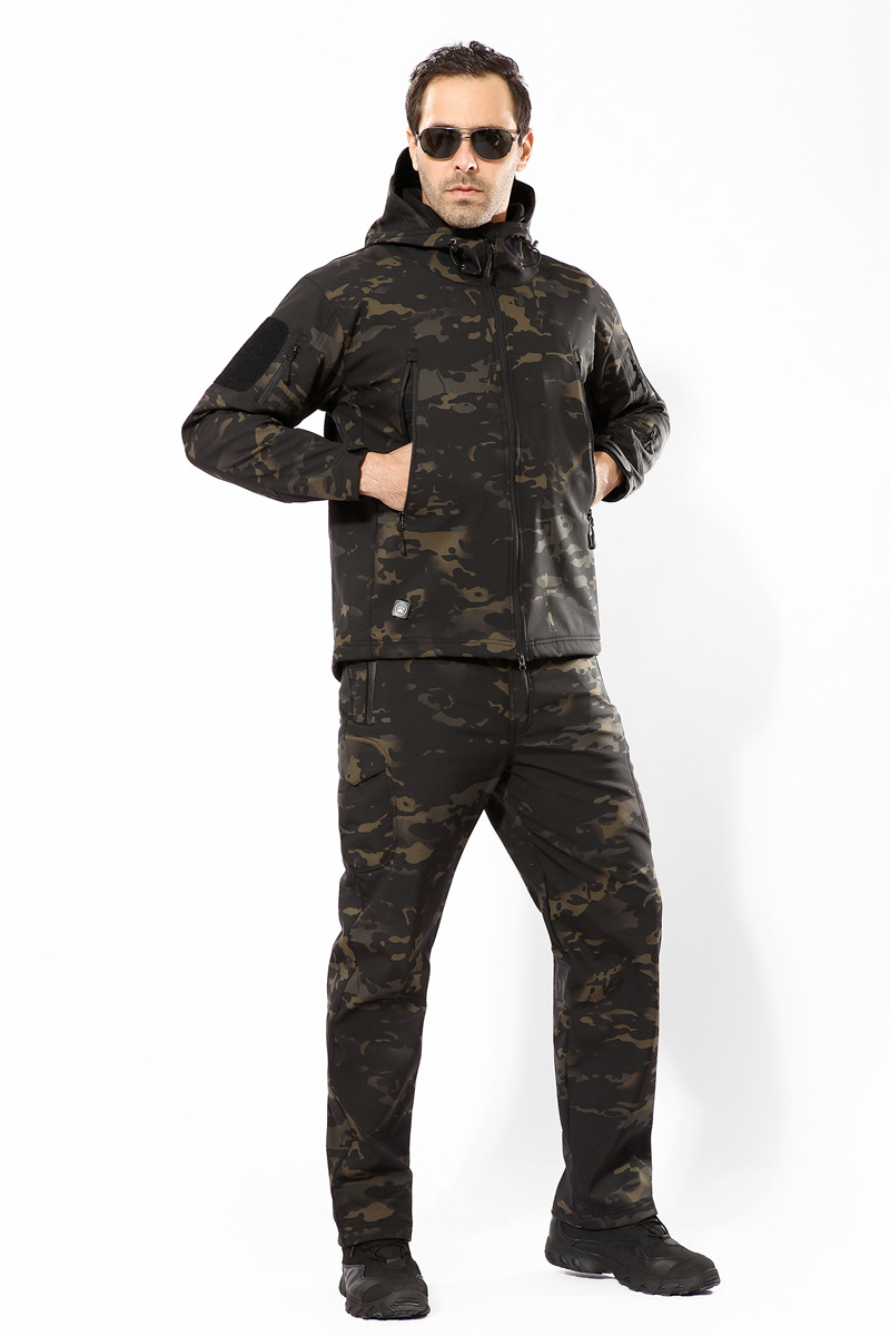 상어 피부 소프트 쉘 전술 재킷 바지 정장 남자 방수  - Camouflage Hunting Jacket 리뷰 및 가격